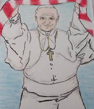 Wyróżnienie  w XI Ogólnopolskim Konkursie Plastycznym "Papież Jan Paweł II przyjacielem sportu i olimpizmu"