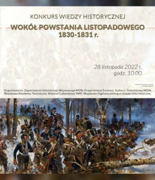 Konkurs wiedzy historycznej - Wokół Powstania Listopadowego 1830-1831